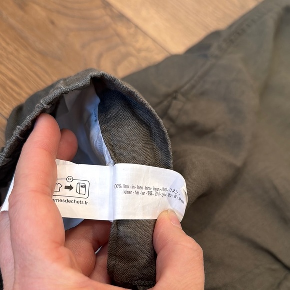 Zara Women’s Casual Linen Draw-String Pants Pockets Olive Green Size L - Picture 5 of 5